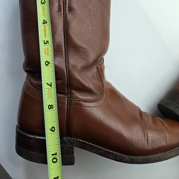 Justin Wms 5 B Brown Leather Work Riding Boots Roper Cowgirl Western USA*Read - Picture 11 of 13